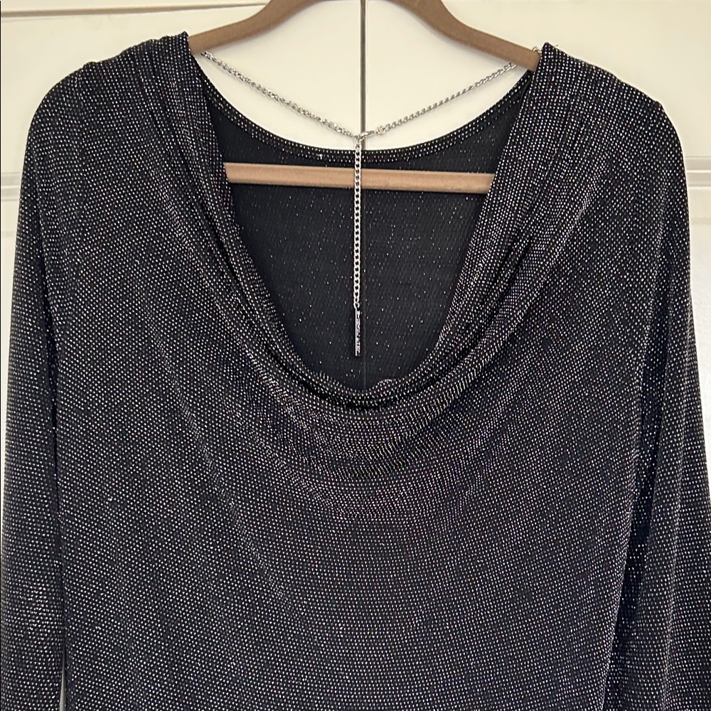 MICHAEL Michael Kors Black Sparkle Long Sleeve Dress